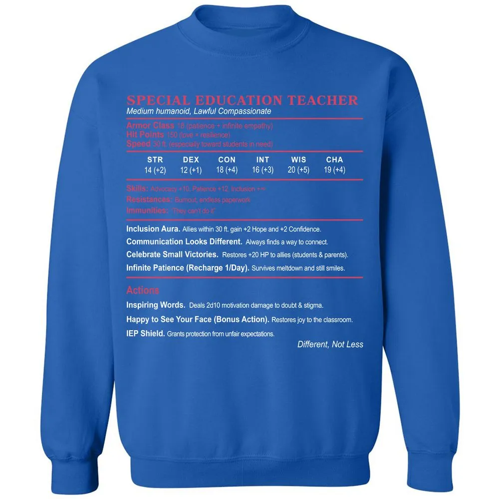 Special Education Teacher Classic Unisex Sweatshirt - Royal - 9
