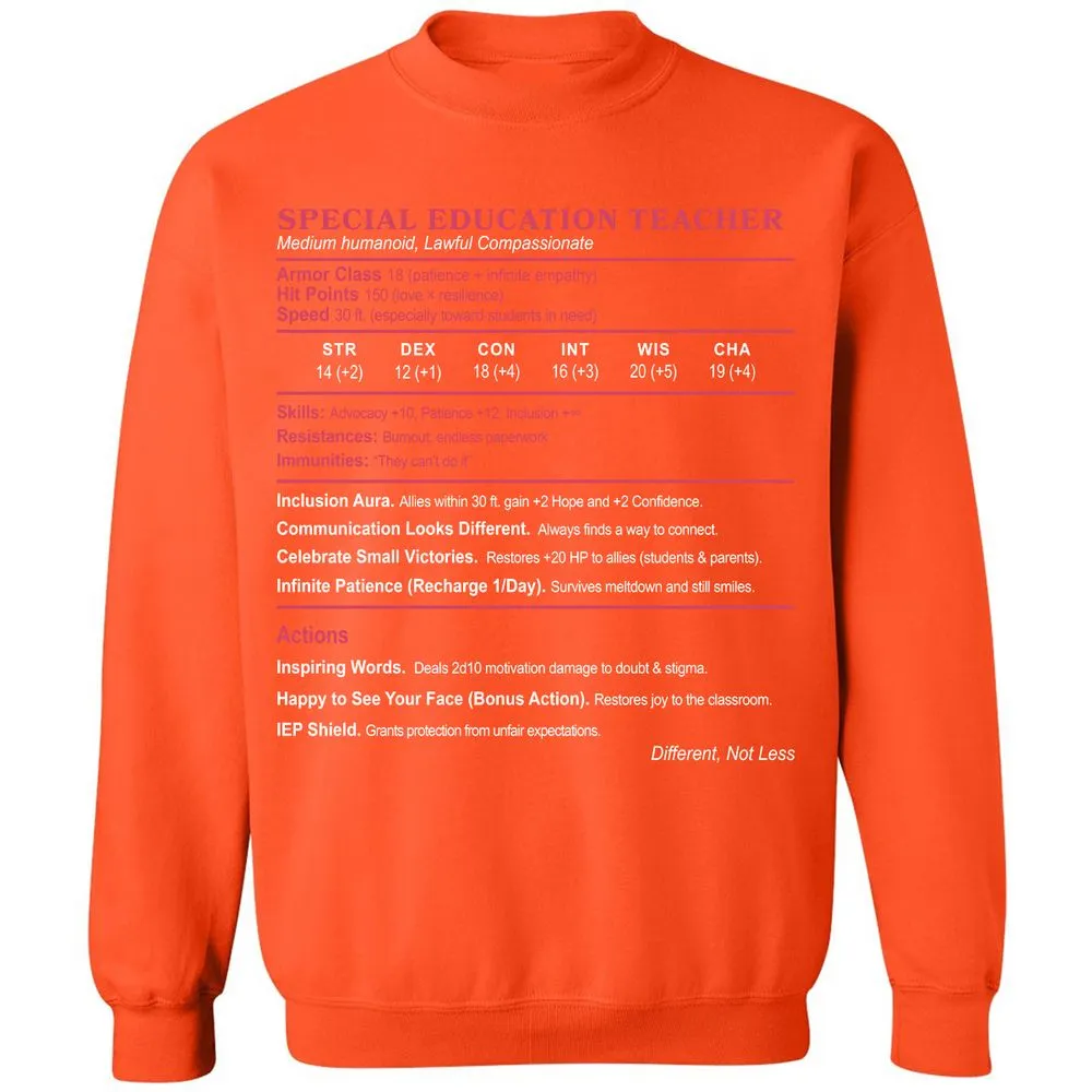 Special Education Teacher Classic Unisex Sweatshirt - Orange - 10