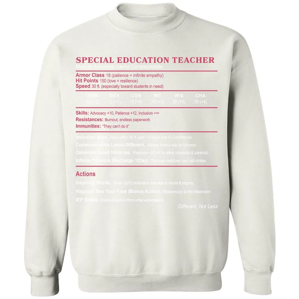Special Education Teacher Classic Unisex Sweatshirt - White - 12