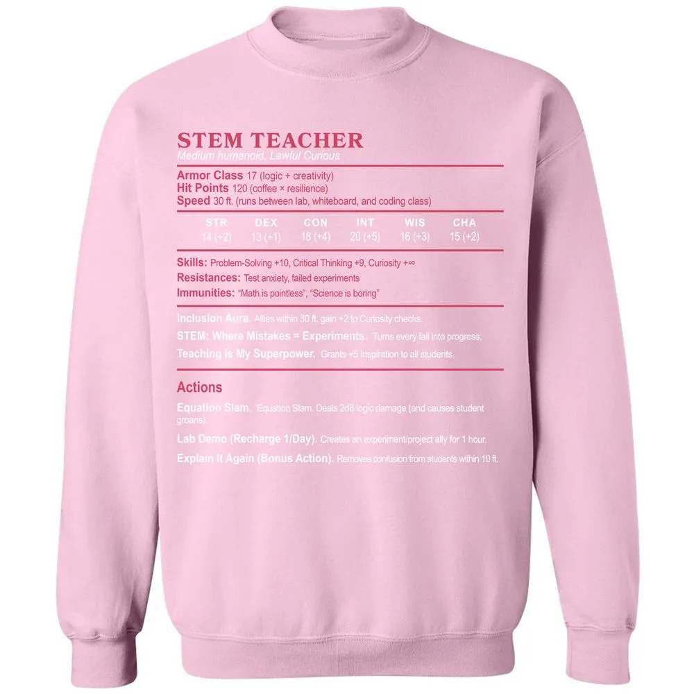STEM TEACHER Classic Unisex Sweatshirt - Light Pink - 3