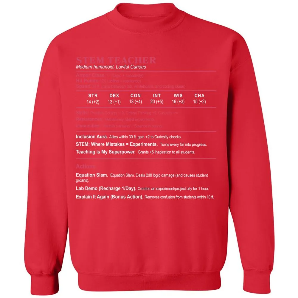 STEM TEACHER Classic Unisex Sweatshirt - Red - 5