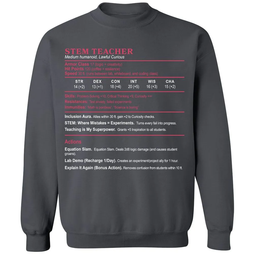 STEM TEACHER Classic Unisex Sweatshirt - Charcoal - 7