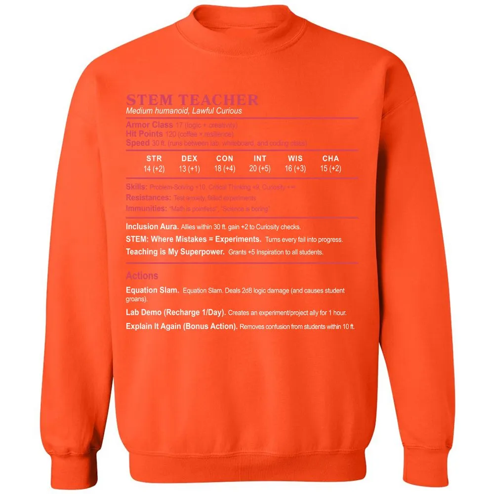 STEM TEACHER Classic Unisex Sweatshirt - Orange - 10