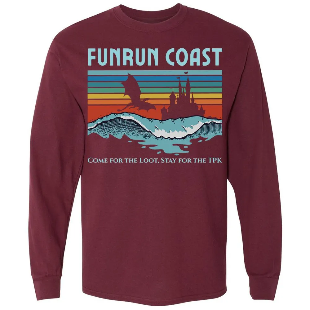 FUNRUN COAST Long Sleeve T-Shirt - Maroon - 11