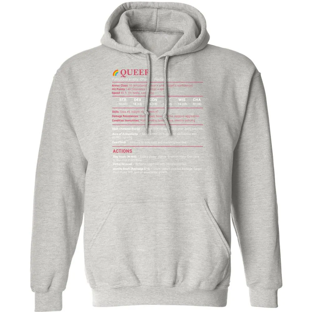 Queer Stats Classic Unisex Hoodie - Ash - 8