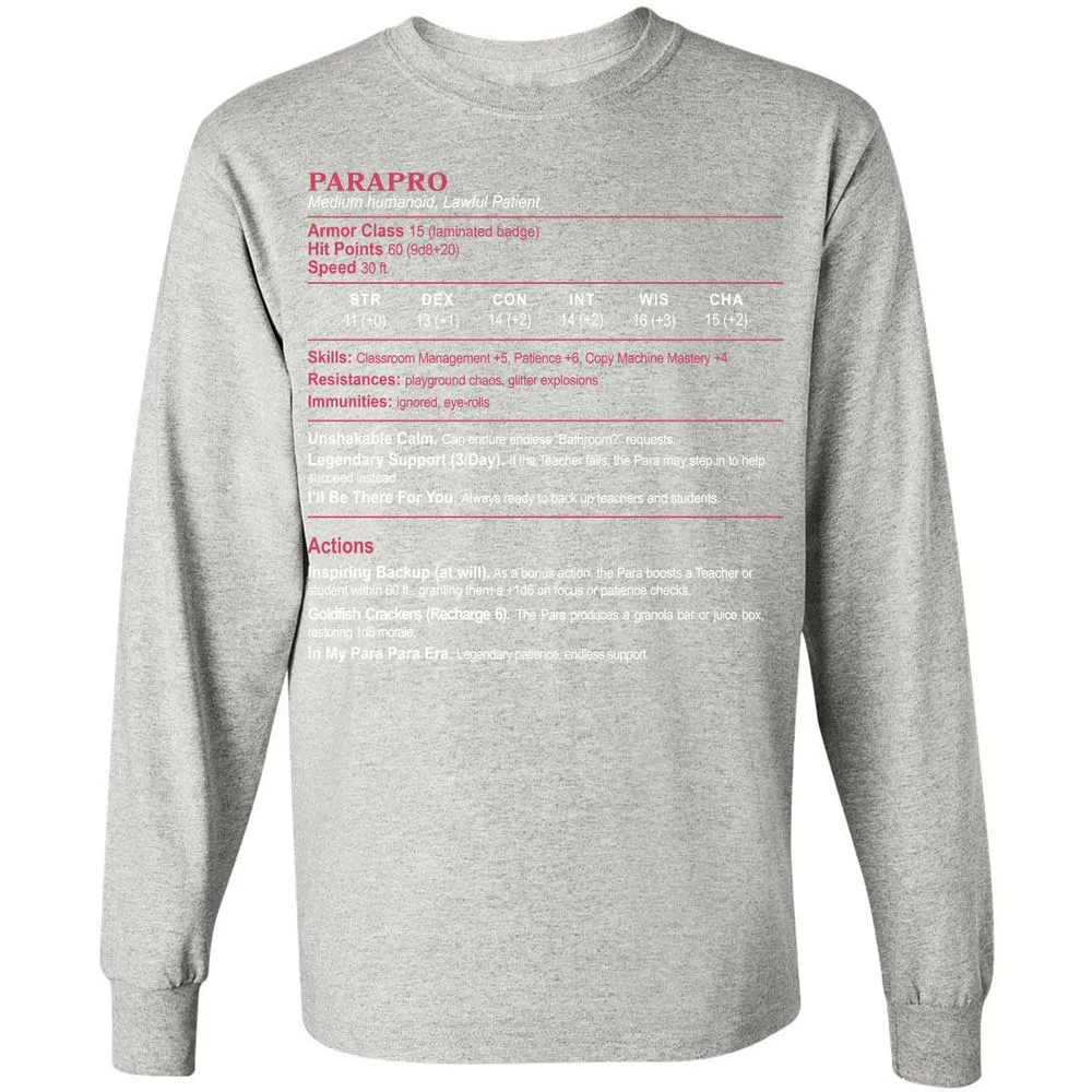 para Long Sleeve T-Shirt - Ash - 7