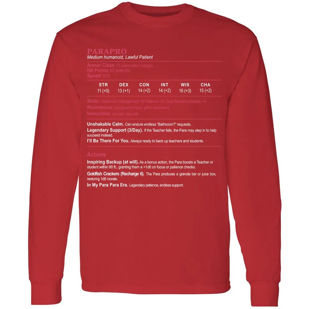 para Long Sleeve T-Shirt - Red - 14