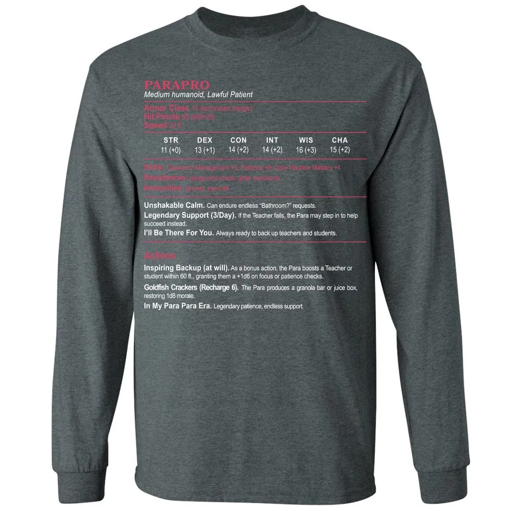 para Long Sleeve T-Shirt - Dark Heather - 15