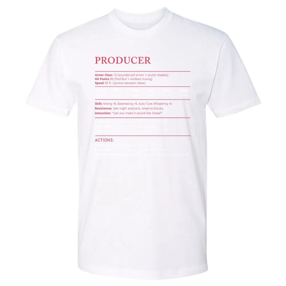 Producer Stats Premium Unisex T-Shirt - White - 4