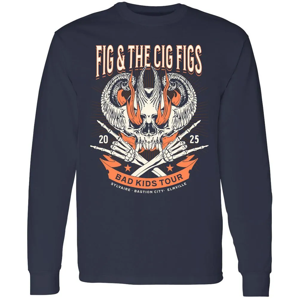 Fig and the Cig Figs, Dimension 20 Long Sleeve T-Shirt - Navy - 2