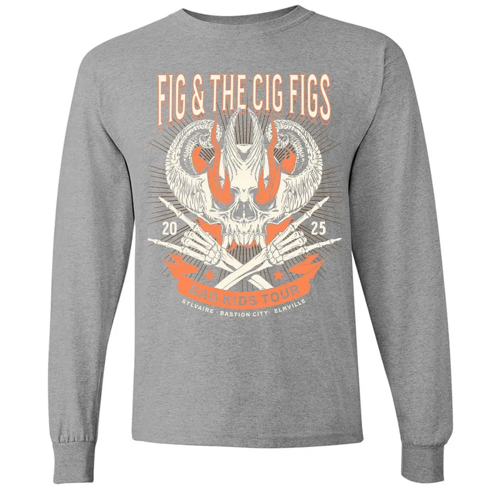Fig and the Cig Figs, Dimension 20 Long Sleeve T-Shirt - Graphite Heather - 6