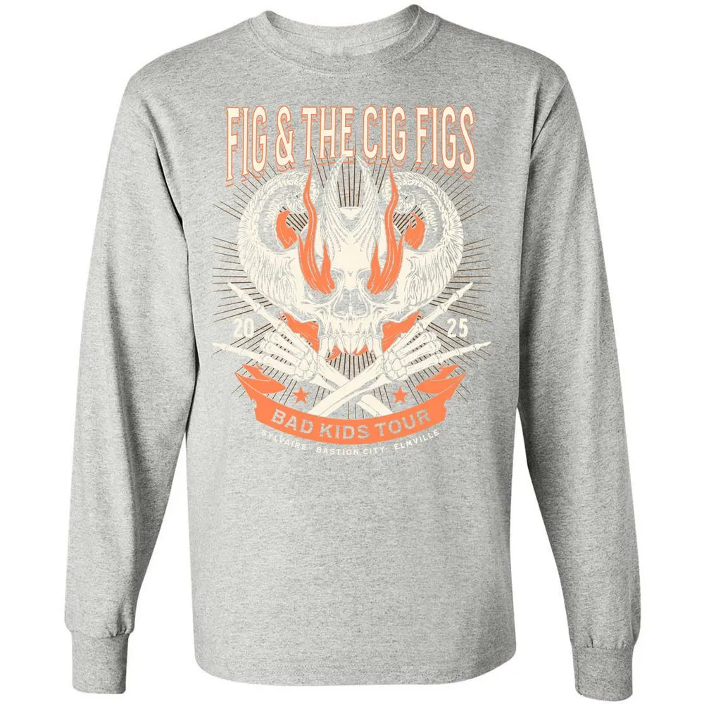 Fig and the Cig Figs, Dimension 20 Long Sleeve T-Shirt - Ash - 7