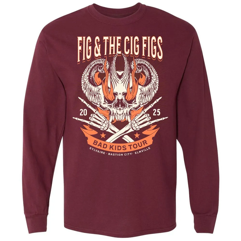Fig and the Cig Figs, Dimension 20 Long Sleeve T-Shirt - Maroon - 11