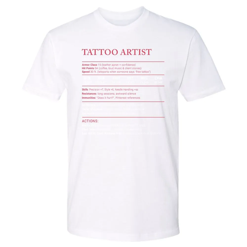 Tattoo Artist Stats Premium Unisex T-Shirt - White - 4