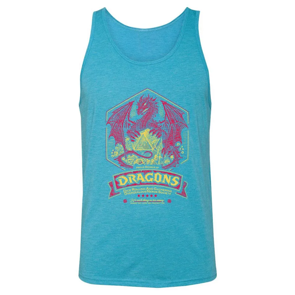 Fantasy Dragon With Dice - Aqua Triblend - 3