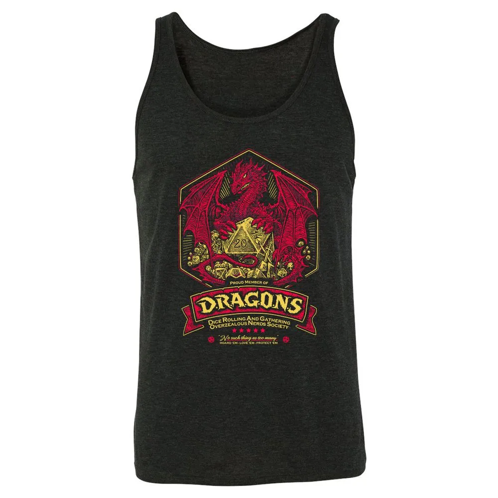 Fantasy Dragon With Dice - Charcoal Black Triblend - 5