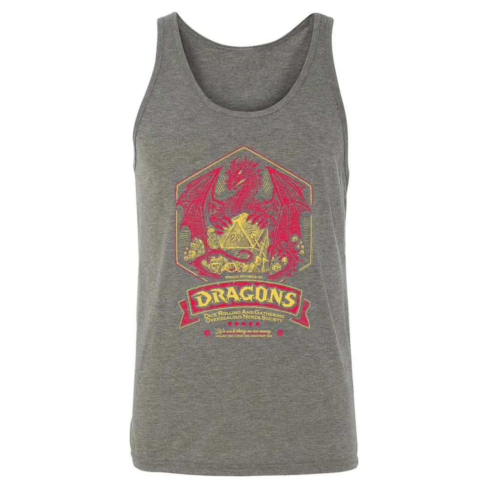 Fantasy Dragon With Dice - Grey Triblend - 8