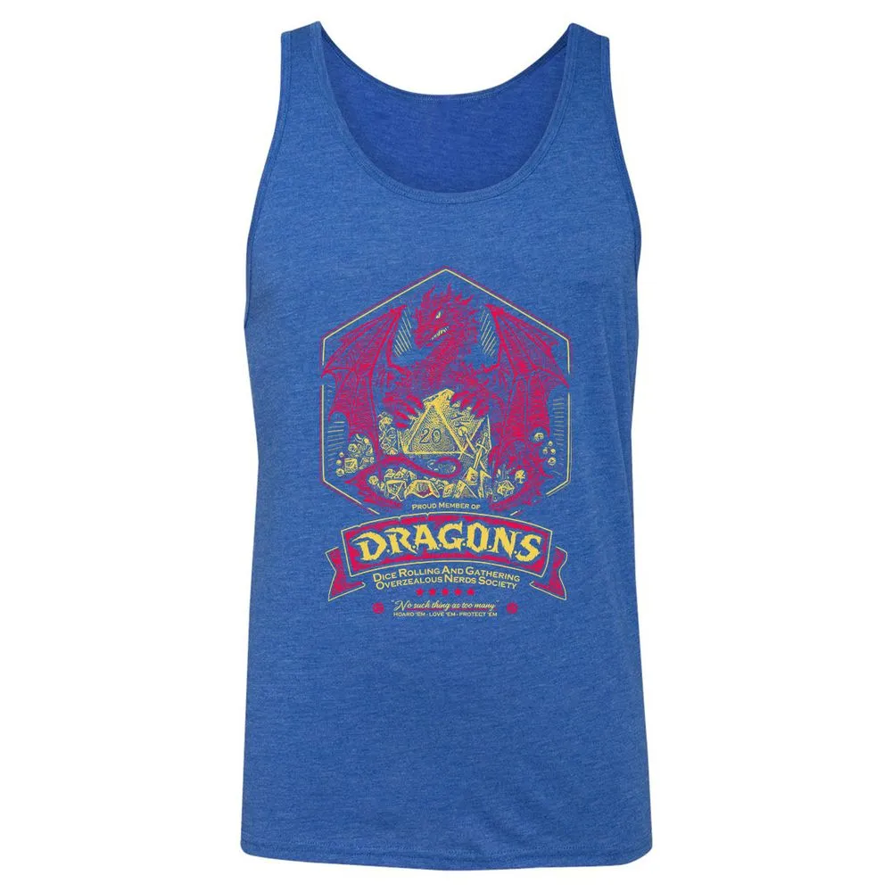 Fantasy Dragon With Dice - True Royal Triblend - 12