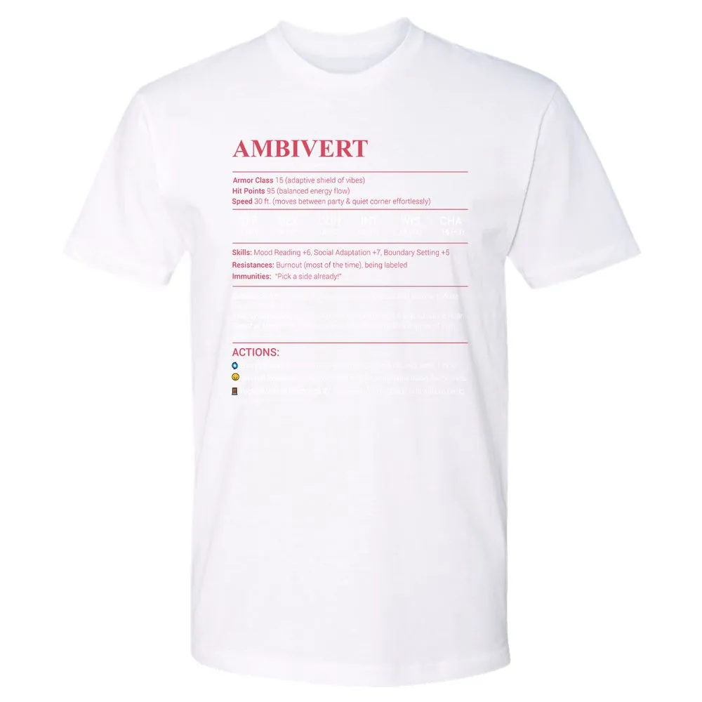 Ambivert Stats Premium Unisex T-Shirt - White - 4