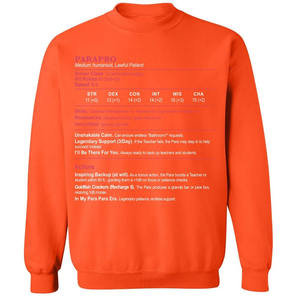 para Classic Unisex Sweatshirt - Orange - 10