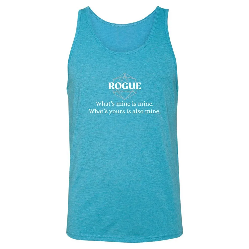 Rogue – What’s Mine Is Mine, What’s Yours Is Also Mine Unisex Jersey Tank - Aqua Triblend - 3