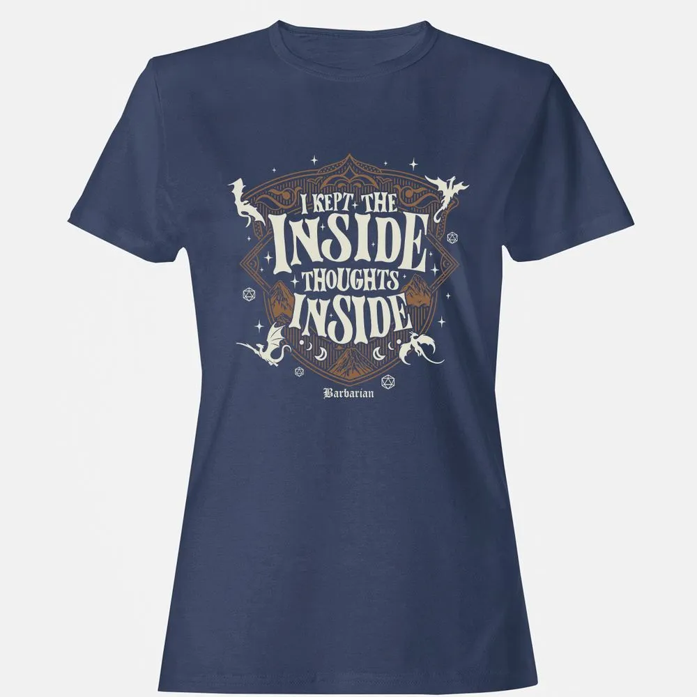 Barbarian I Kept The Inside Thoughts Inside - Navy - 10