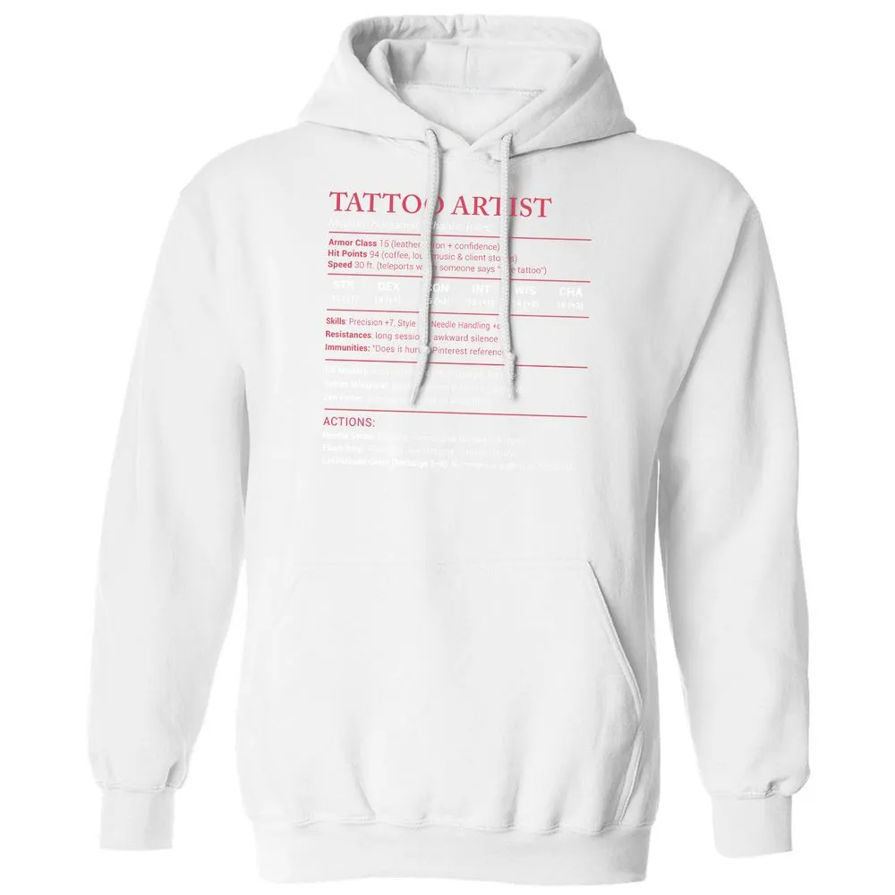Tattoo Artist Stats Classic Unisex Hoodie - White - 11