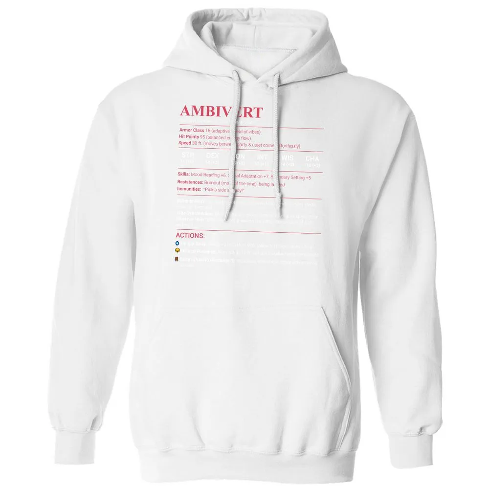 Ambivert Stats Classic Unisex Hoodie - White - 11