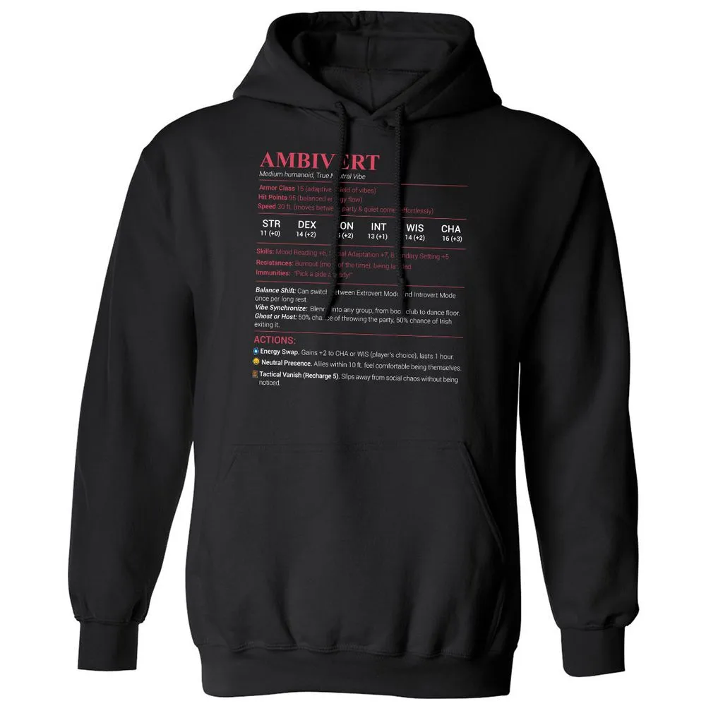 Ambivert Stats Classic Unisex Hoodie - Black - 1