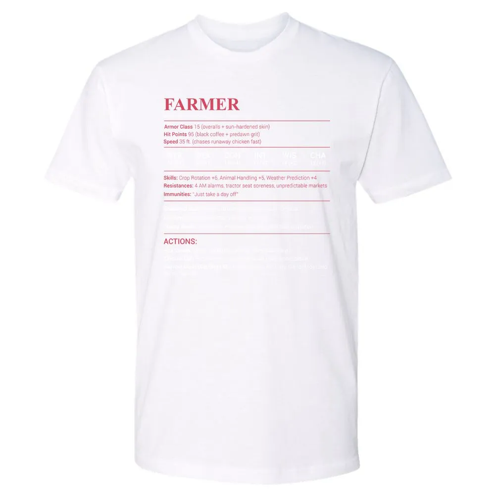 Farmer Stats Premium Unisex T-Shirt - White - 4