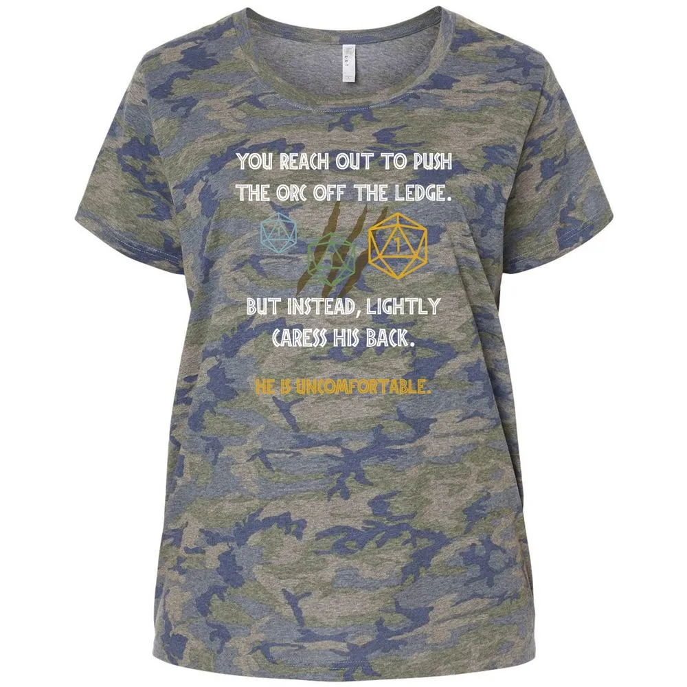 YOU REACH OUT TO PUSH Ladies Curvy Jersey - Vintage Camo - 5