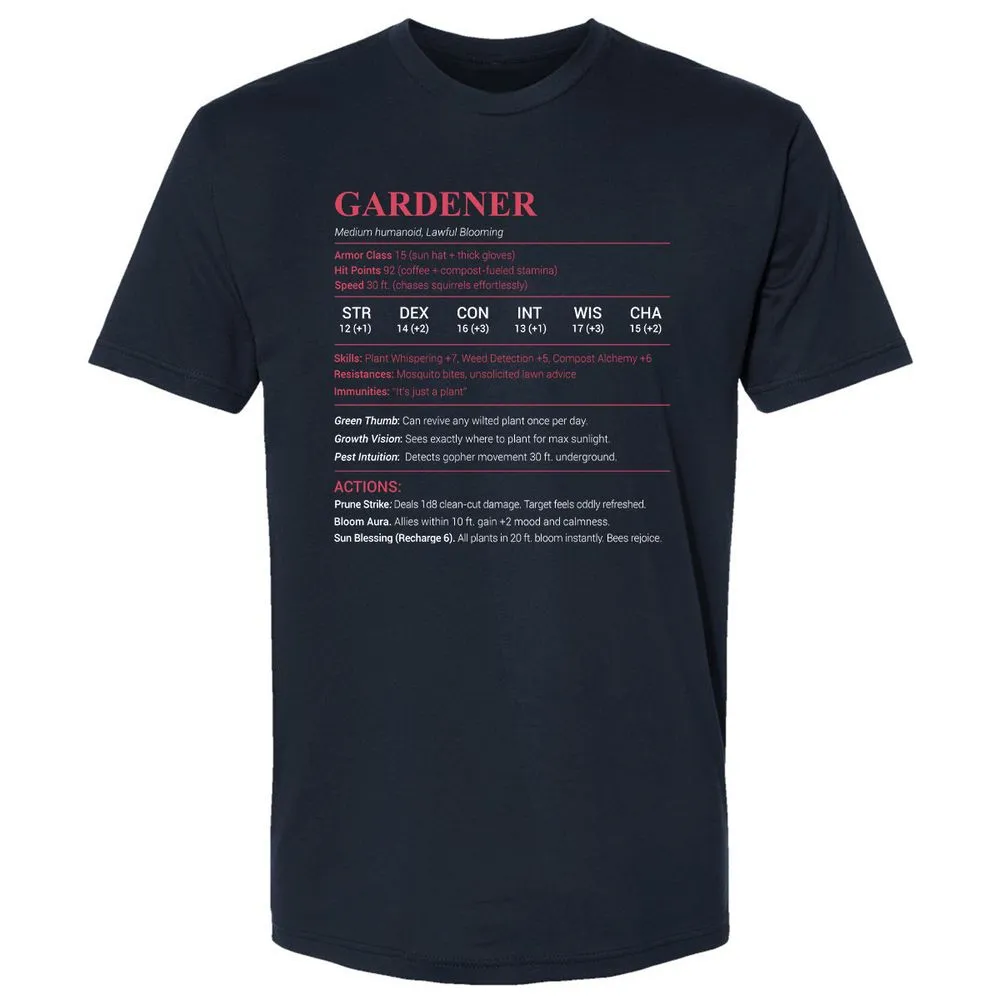 Gardener Stats Premium Unisex T-Shirt - Midnight Navy - 2