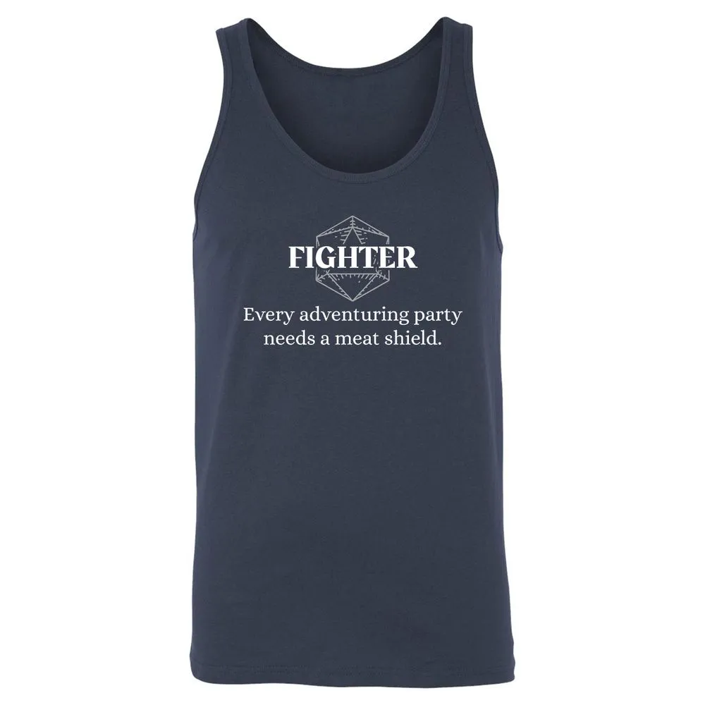 Fighter – Every Party Needs A Meat Shield Unisex Jersey Tank - Navy - 2
