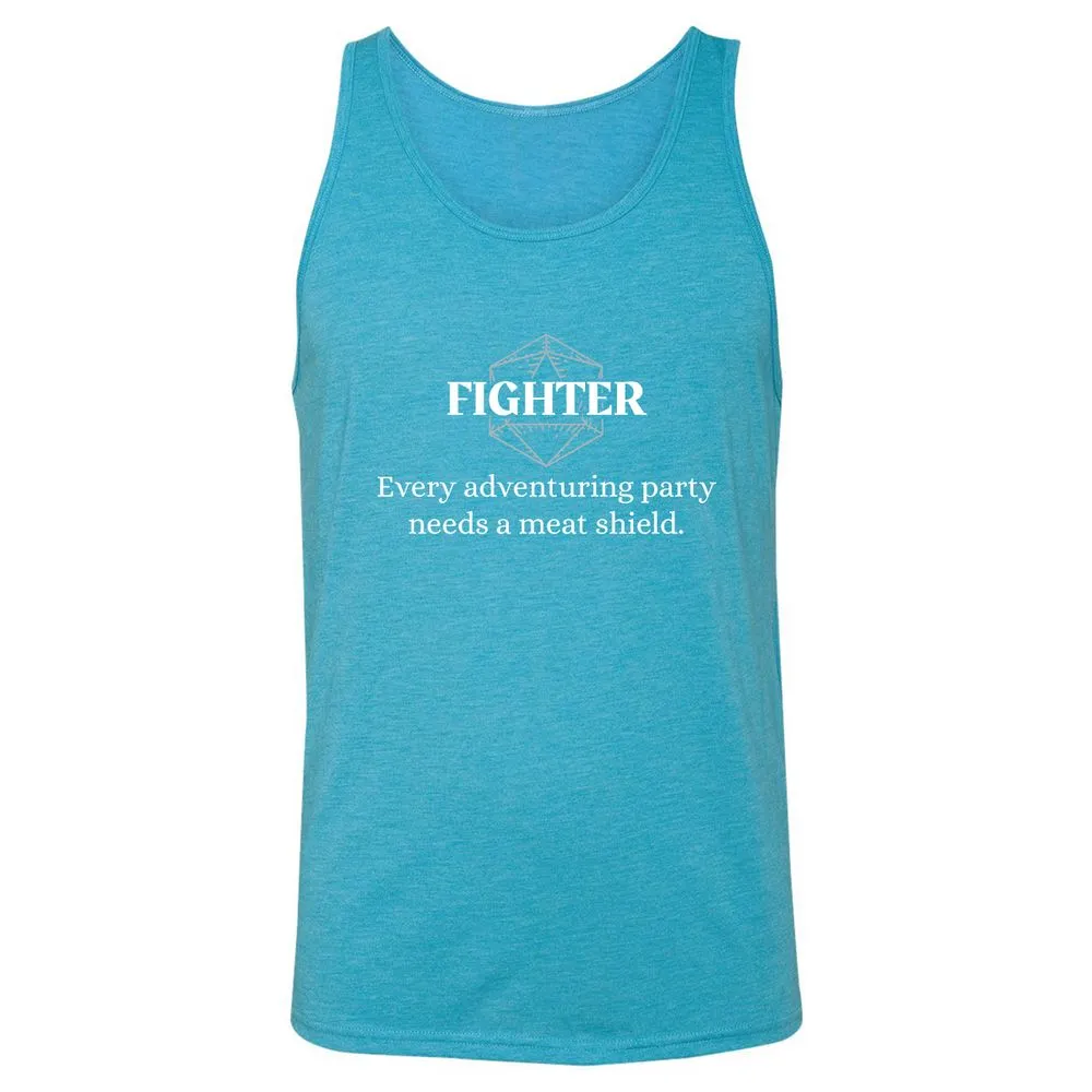 Fighter – Every Party Needs A Meat Shield Unisex Jersey Tank - Aqua Triblend - 3