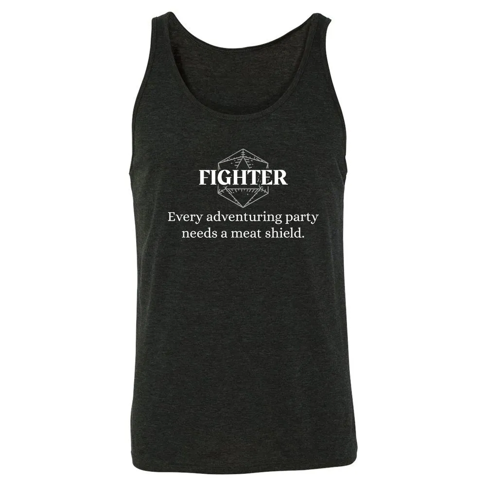 Fighter – Every Party Needs A Meat Shield Unisex Jersey Tank - Charcoal Black Triblend - 5