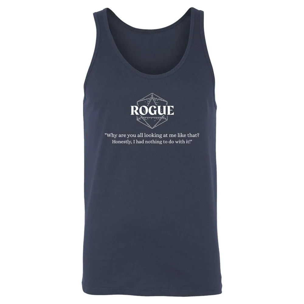 Rogue – Why Are You All Looking At Me Like That Unisex Jersey Tank - Navy - 2
