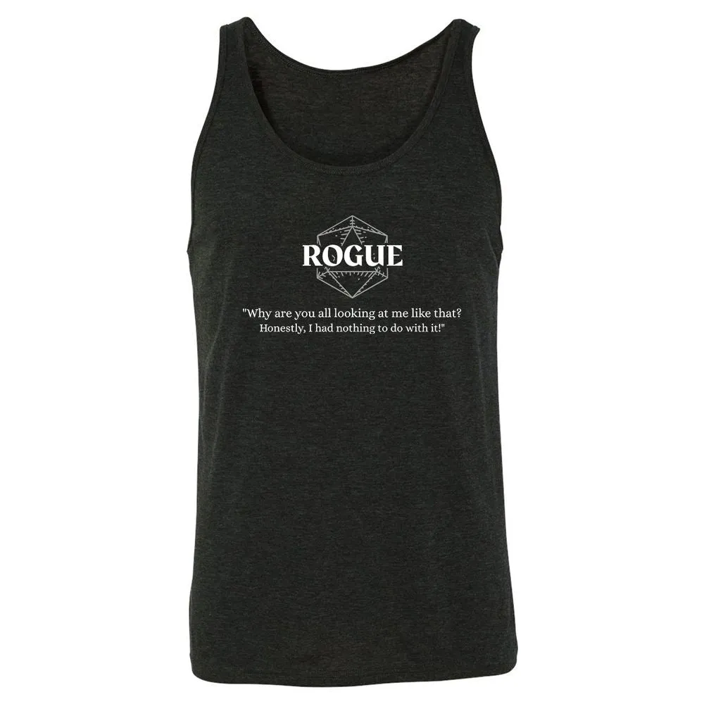 Rogue – Why Are You All Looking At Me Like That Unisex Jersey Tank - Charcoal Black Triblend - 5