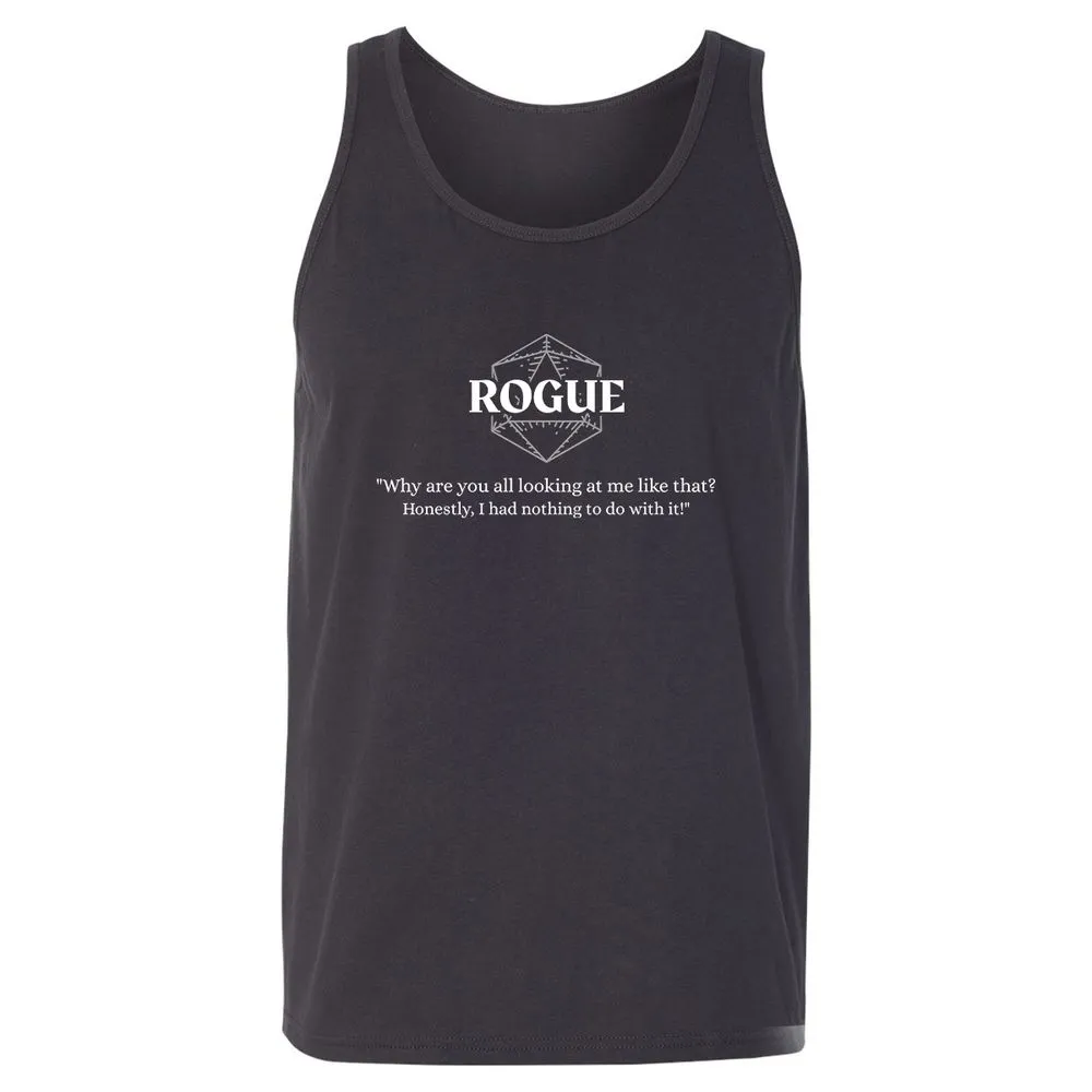Rogue – Why Are You All Looking At Me Like That Unisex Jersey Tank - Dark Grey - 7