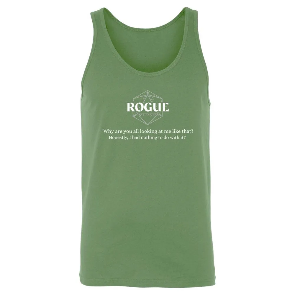 Rogue – Why Are You All Looking At Me Like That Unisex Jersey Tank - Leaf - 10
