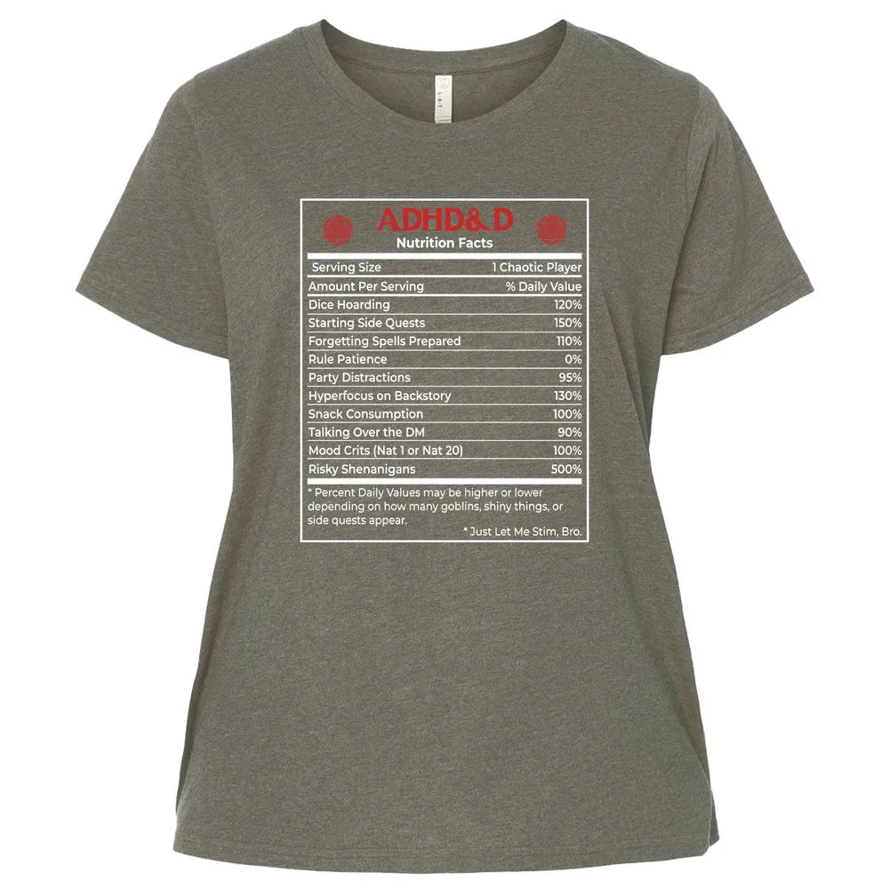 ADHD&D Nutrition Facts Ladies Curvy Jersey - Bamboo Blackout - 2