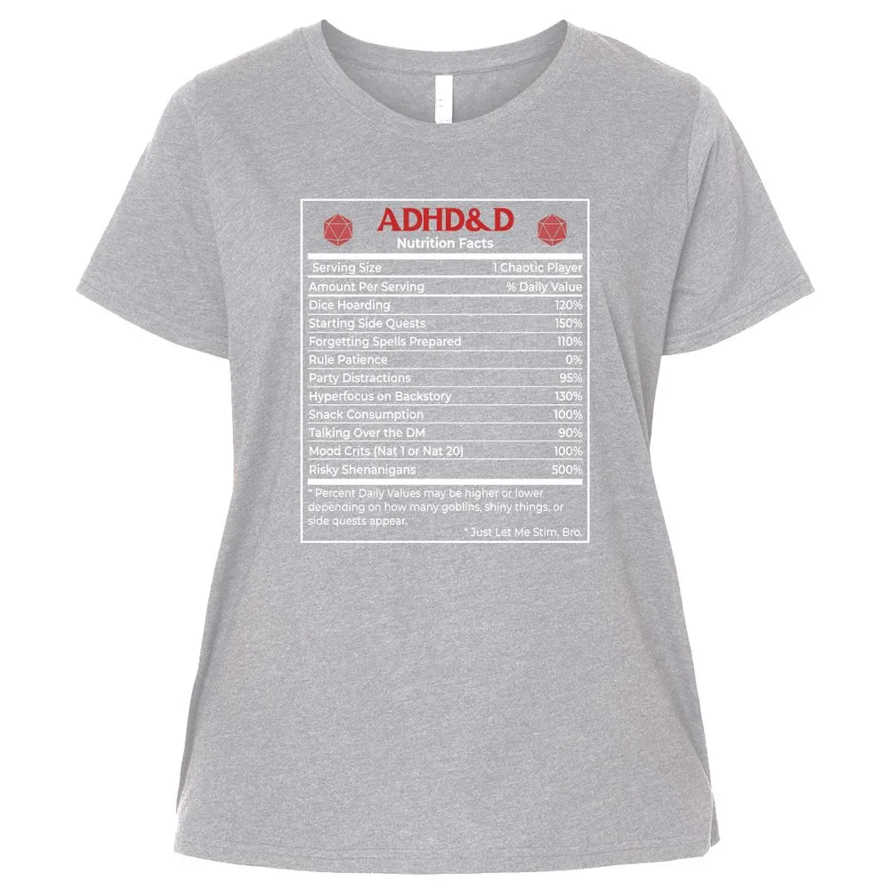 ADHD&D Nutrition Facts Ladies Curvy Jersey - Heather - 3