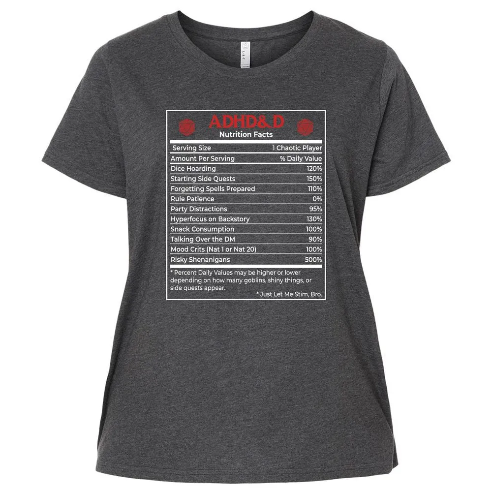 ADHD&D Nutrition Facts Ladies Curvy Jersey - Vintage Smoke - 4