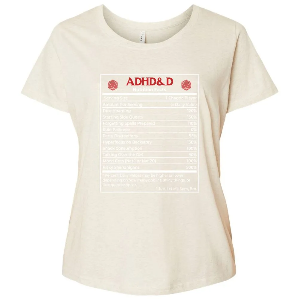 ADHD&D Nutrition Facts Ladies Curvy Jersey - Natural Heather - 8