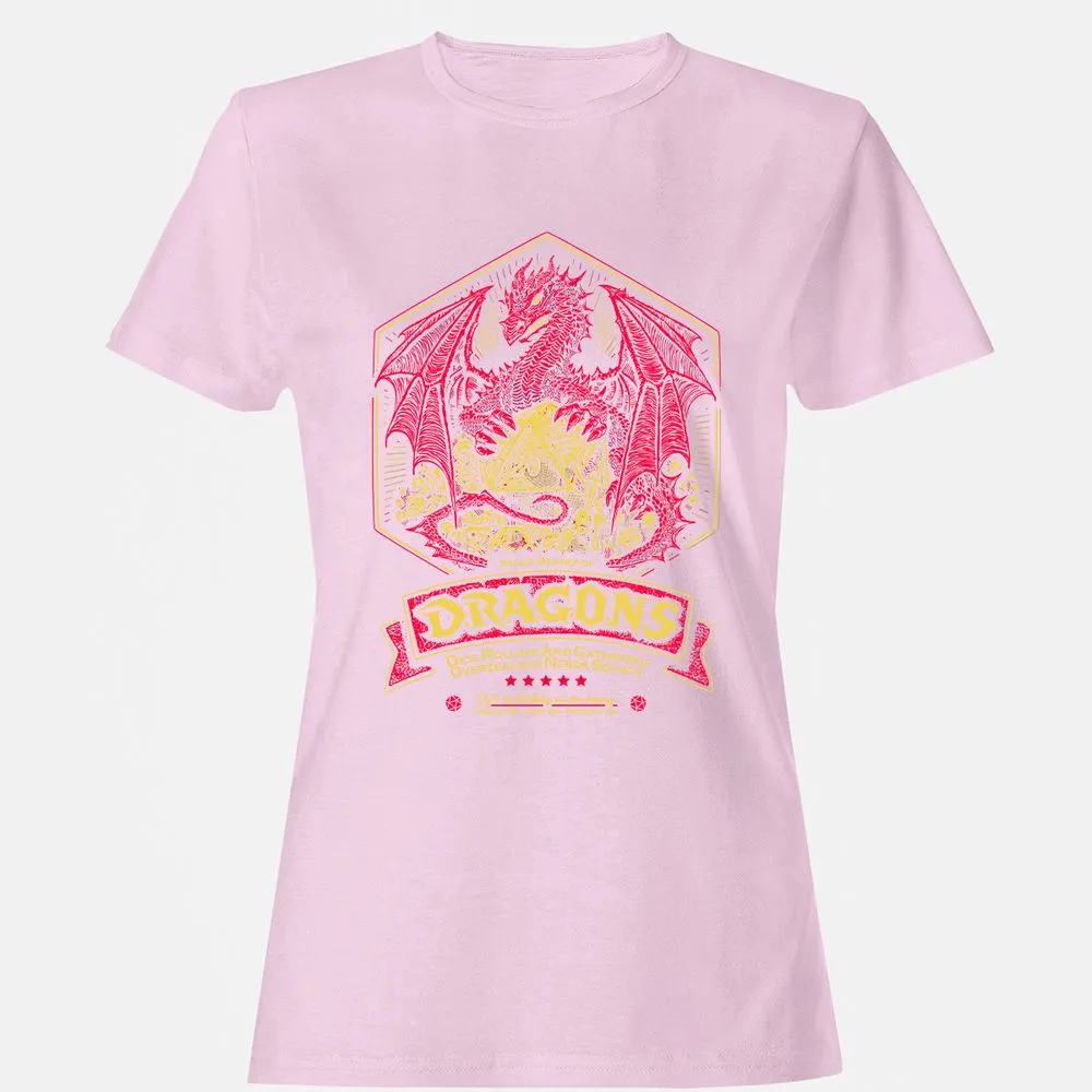 Fantasy Dragon With Dice - Light Pink - 9