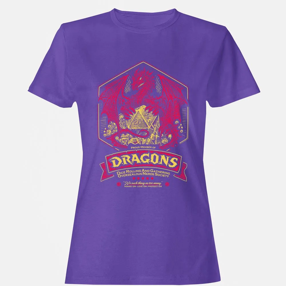 Fantasy Dragon With Dice - Purple - 12
