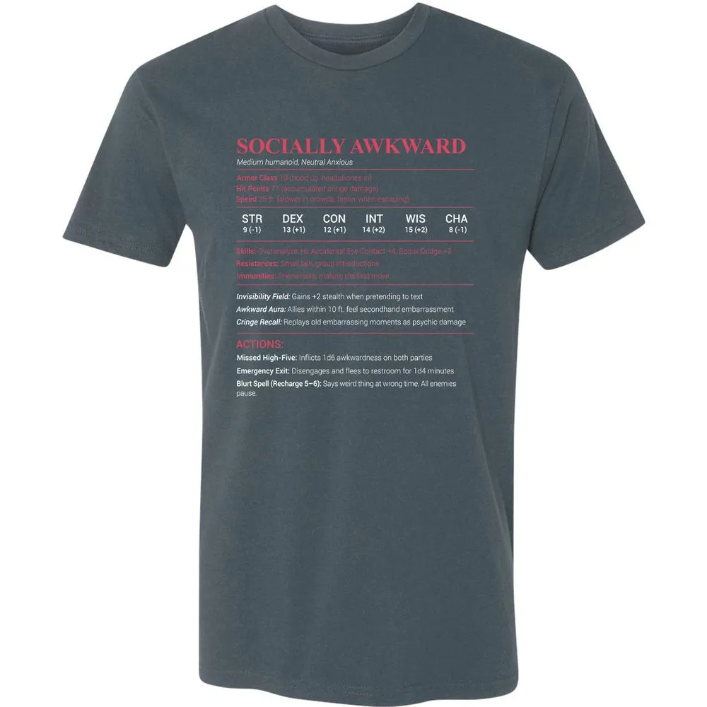 Socially Awkward Stats Premium Unisex T-Shirt - Indigo - 15