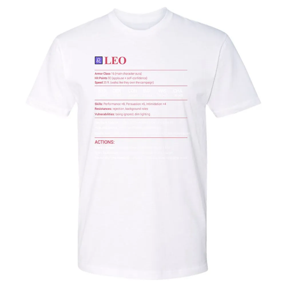 Leo Stats Premium Unisex T-Shirt - White - 4