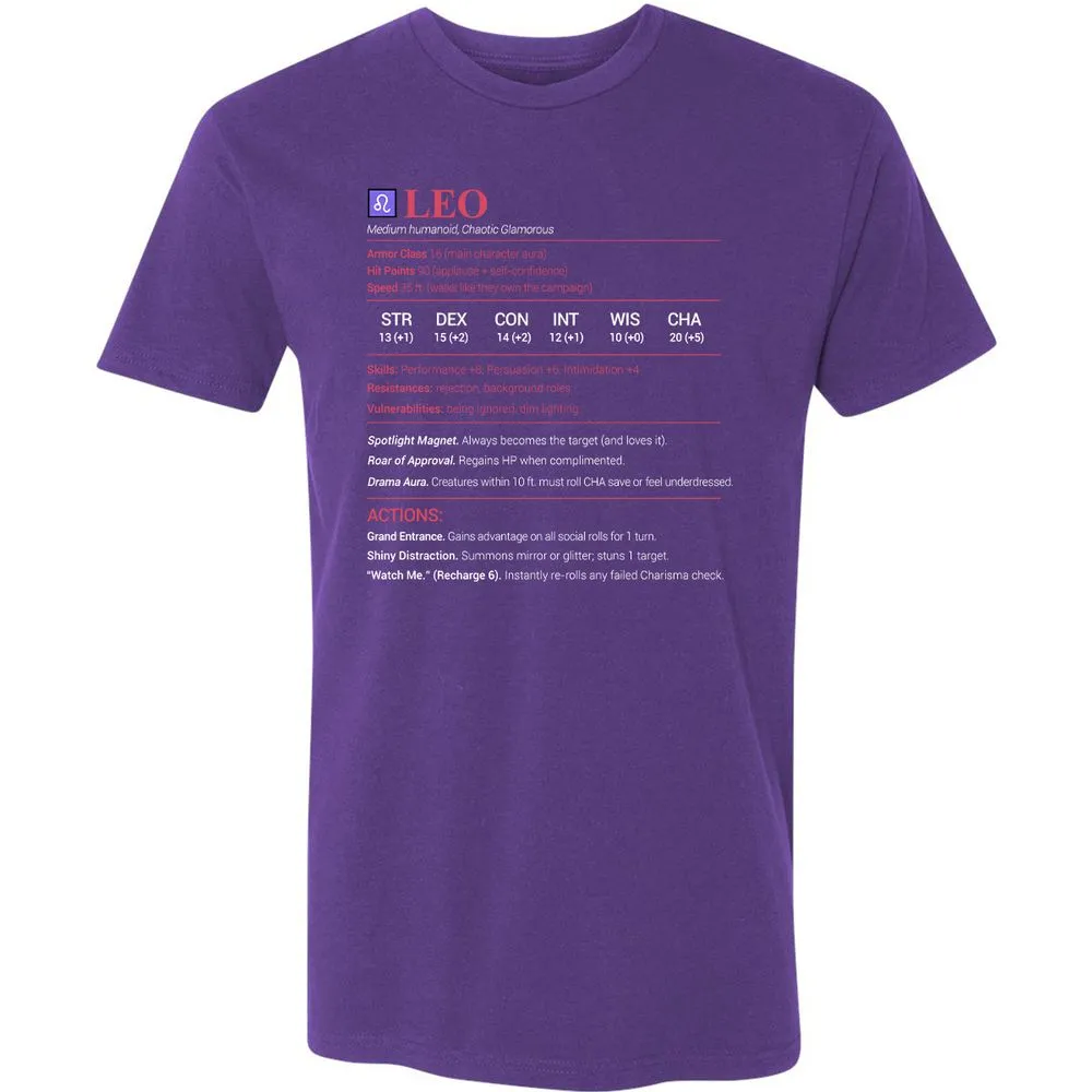 Leo Stats Premium Unisex T-Shirt - Purple Rush - 7