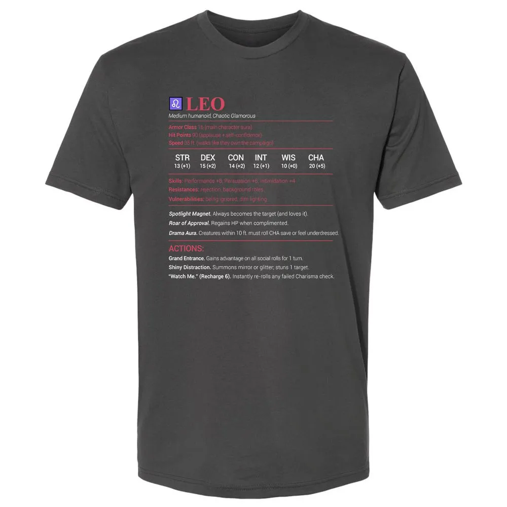 Leo Stats Premium Unisex T-Shirt - Heavy Metal - 8