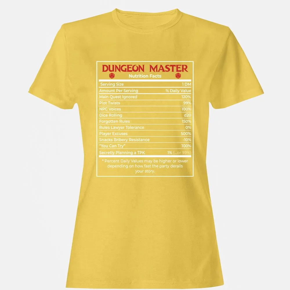 Dungeon Master Nutrition Facts Women's T-Shirt - Daisy - 4